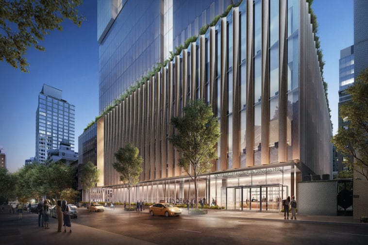 Rendering of New York Blood Center's proposed tower/Ennead Architects via NYC Planning