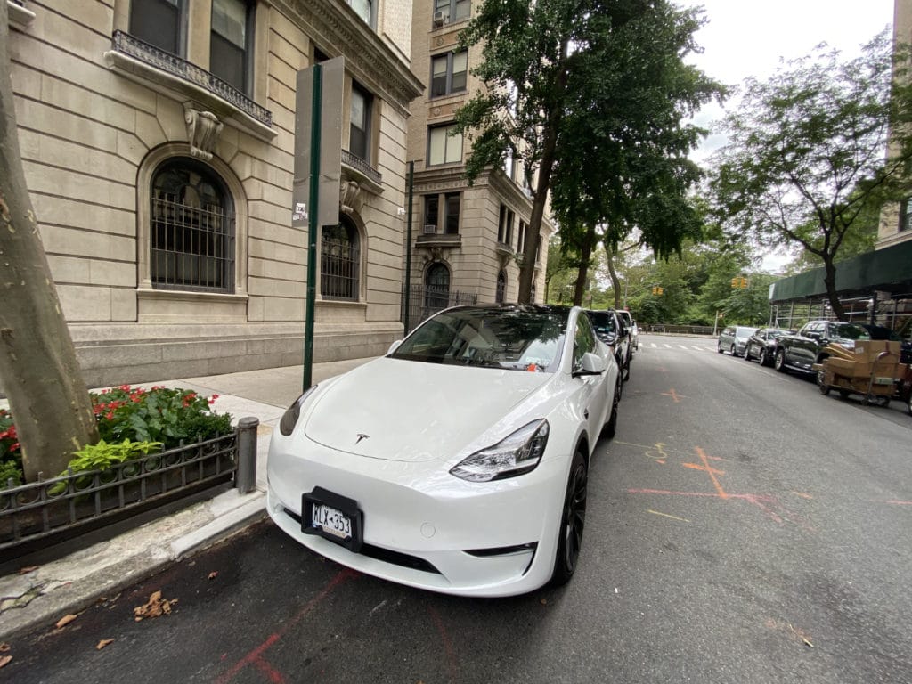 Parked Tesla ticketed for blocking UWS charging stations/Upper East Site