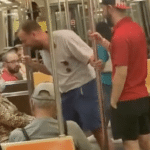 Maskless man tries to intimidate subway riders/Screengrab via Twitter @Subway_DJ