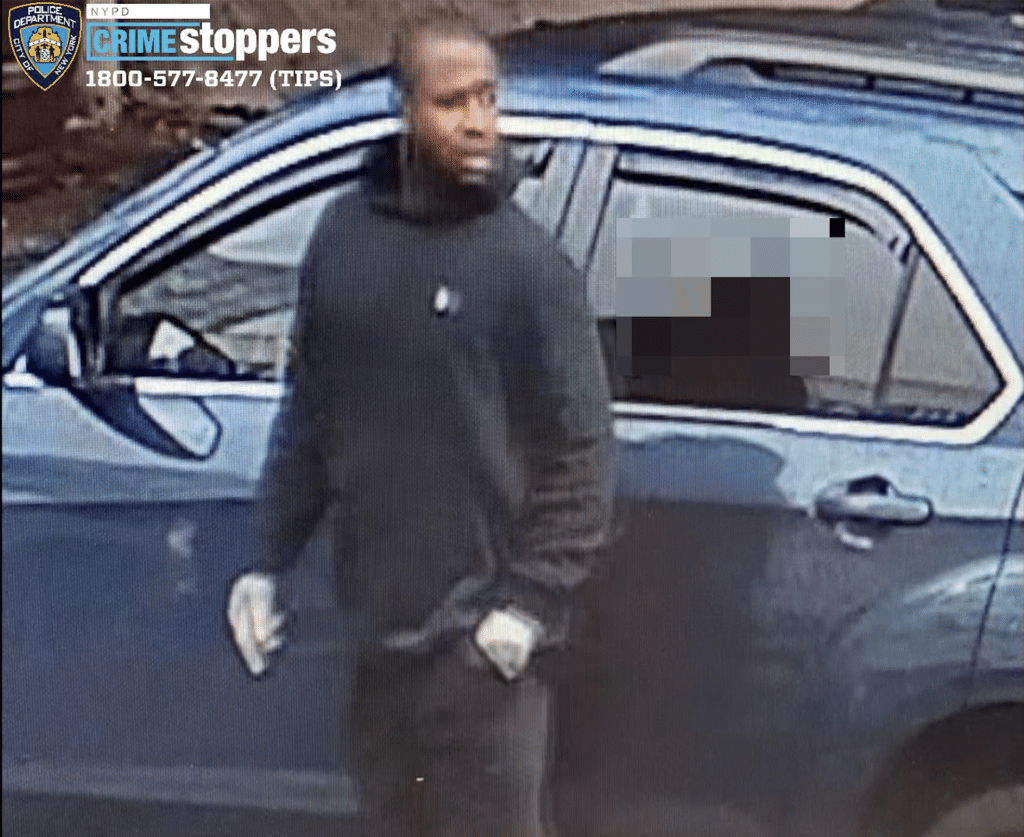 Suspect wanted in UES auto-shop shooting/Surveillance video screen grab via NYPD CrimeStoppers