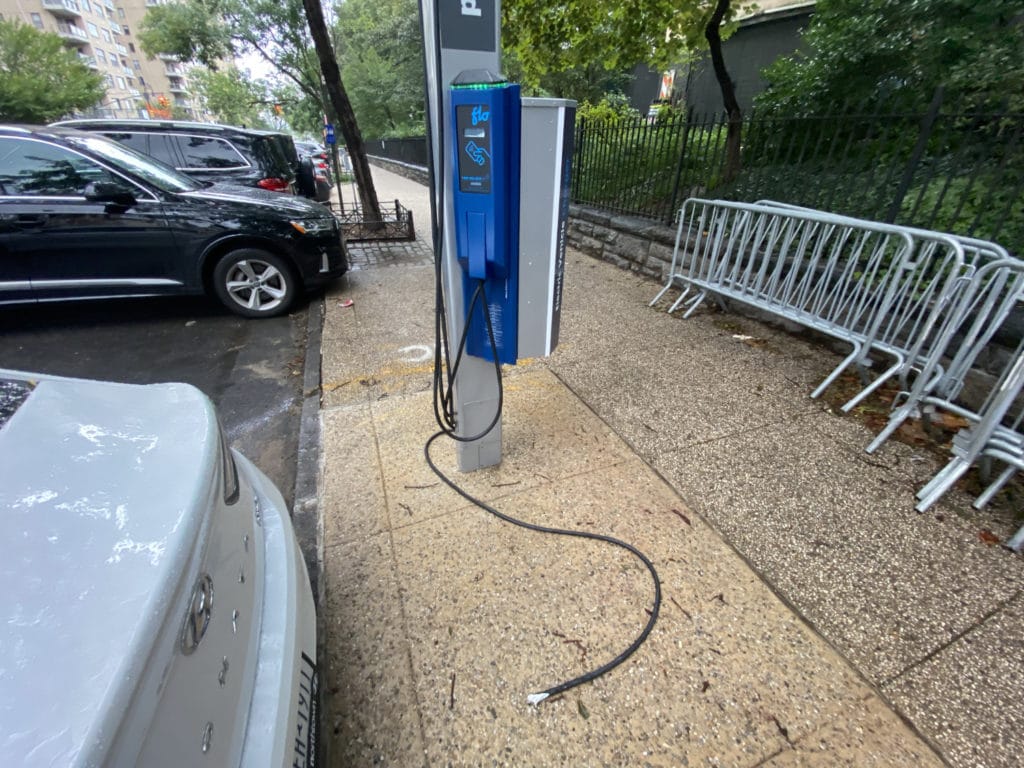 New UES curbside charging station vandalized