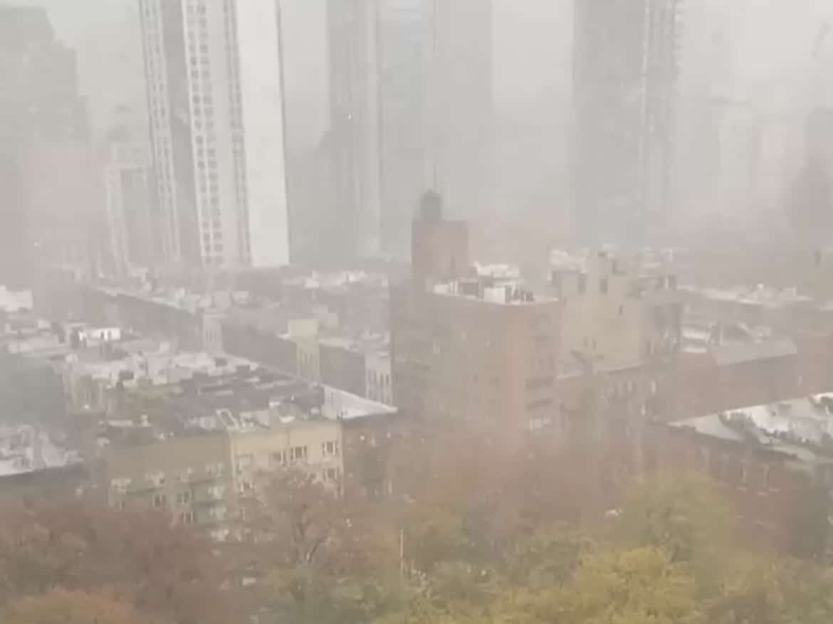 Hailstorm Hammers the Upper East Side/@jstrocole via Instagram