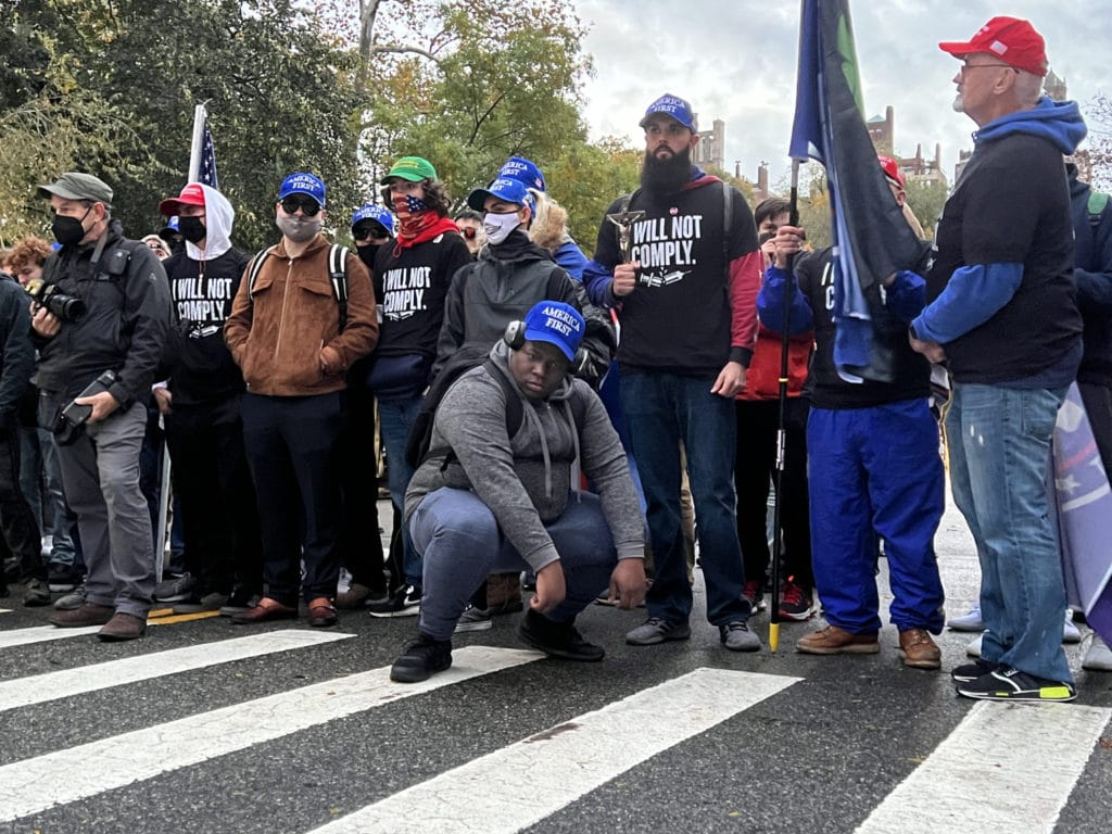 The so-called Groyper Army poses before anti-vaccine rally/SpotNews.tv