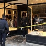 NYPD officers investigate TUMI store break-in/Upper East Site