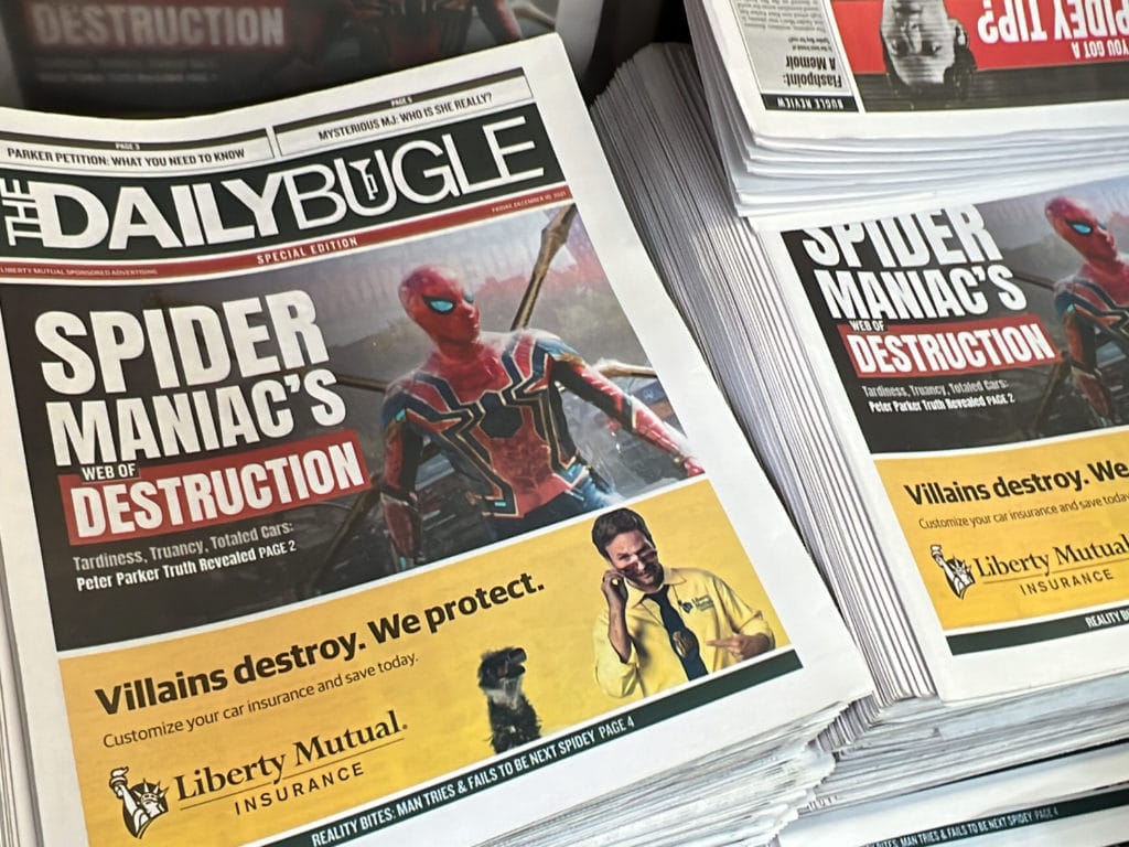 Daily Bugle newspapers slam  Spider-Man/Upper East Site