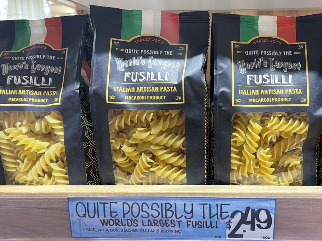 Quite Possibly the World’s Largest Fusilli, $2.49 at Trader Joe's/Elizabeth Blasi, Upper East Site