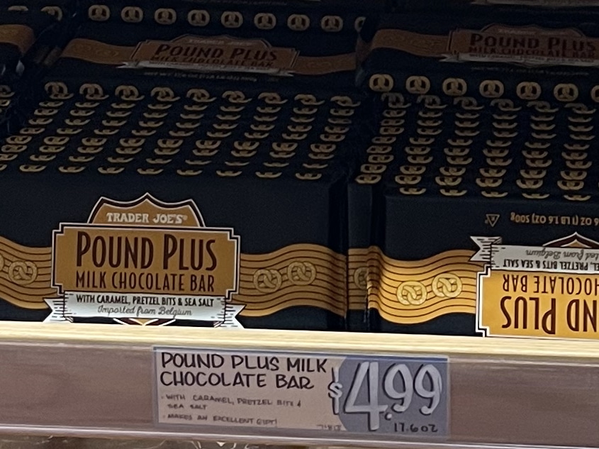 Pound Plus Milk Chocolate Bars, $4.99 at Trader Joe's/Elizabeth Blasi, Upper East Site