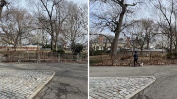 Barricades blocking grass near Gracie Mansion finally moved/Council Member Julie Menin's Office, Upper East Site