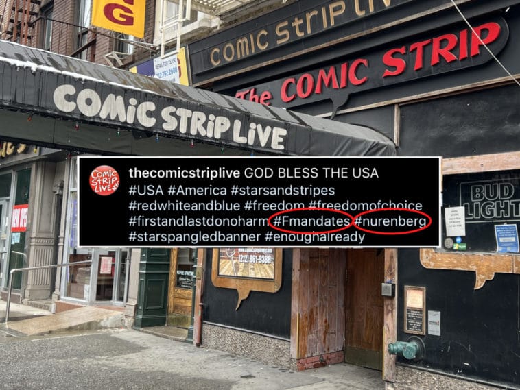 The Comic Strip posts anti-Semitic Anti-Vaccination Message on Instagram/Upper East Site