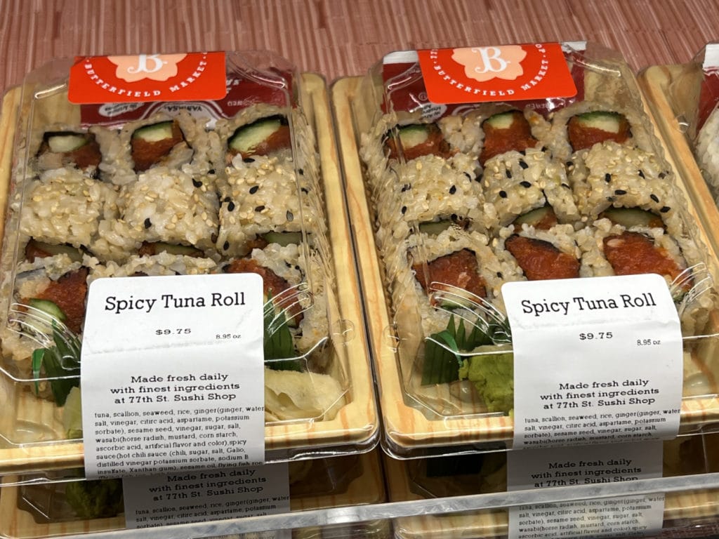 Sushi rolls available the 77th Street Sushi Shop by Butterfield Market/Upper East Site