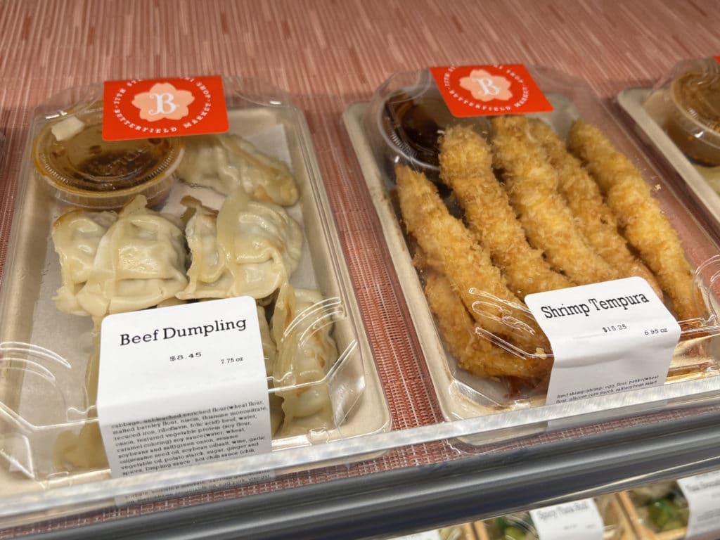 Dumplings and tempura available at the 77th Street Sushi Shop/Upper East Site