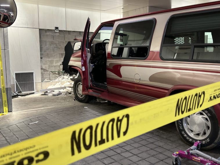 Van crashes through wall in MSKCC parking garage/Upper East Site