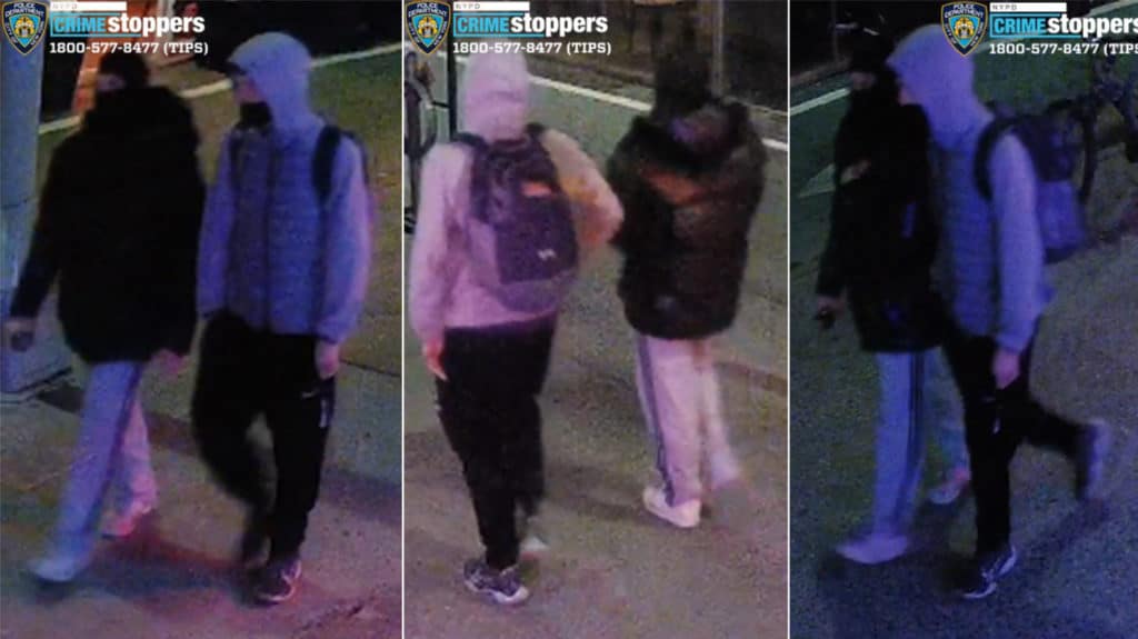Suspects wanted in connection with anti-gay aggravated harassment incident/NYPD