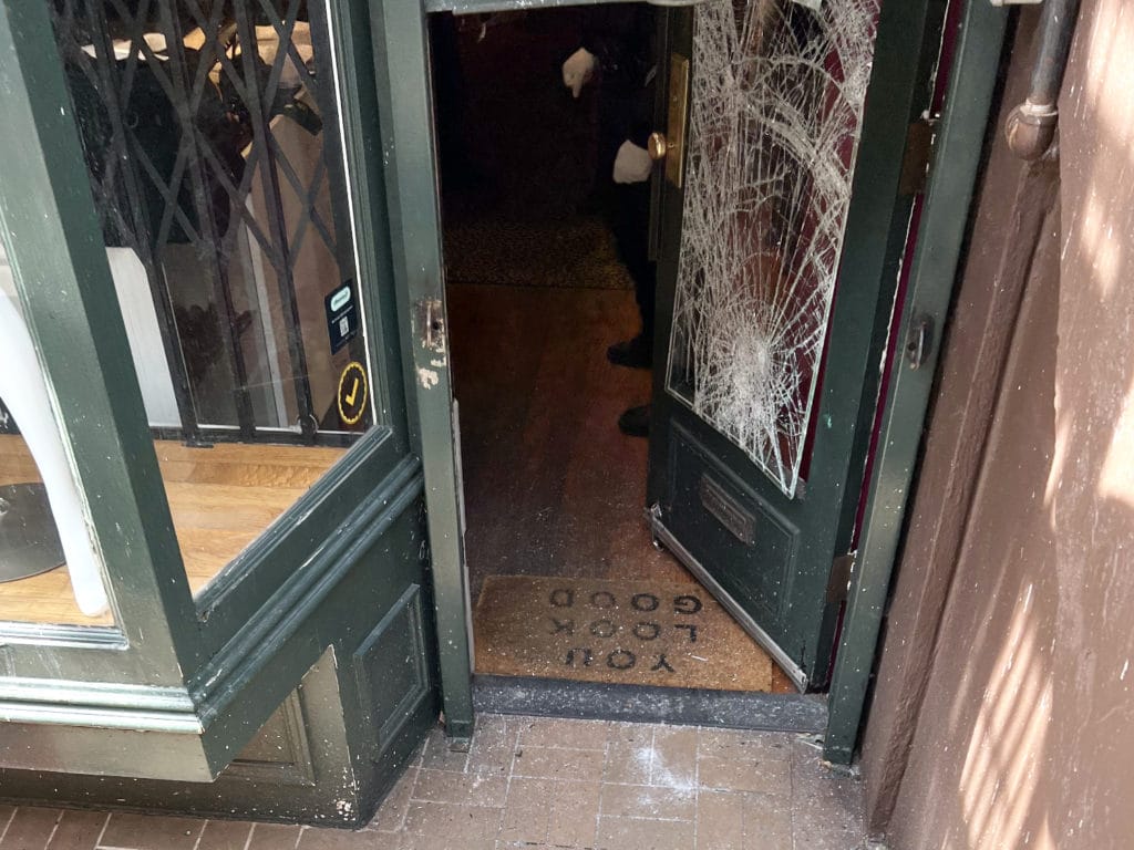 Designer Revival's front door was smashed-in by thieves/Designer Revival