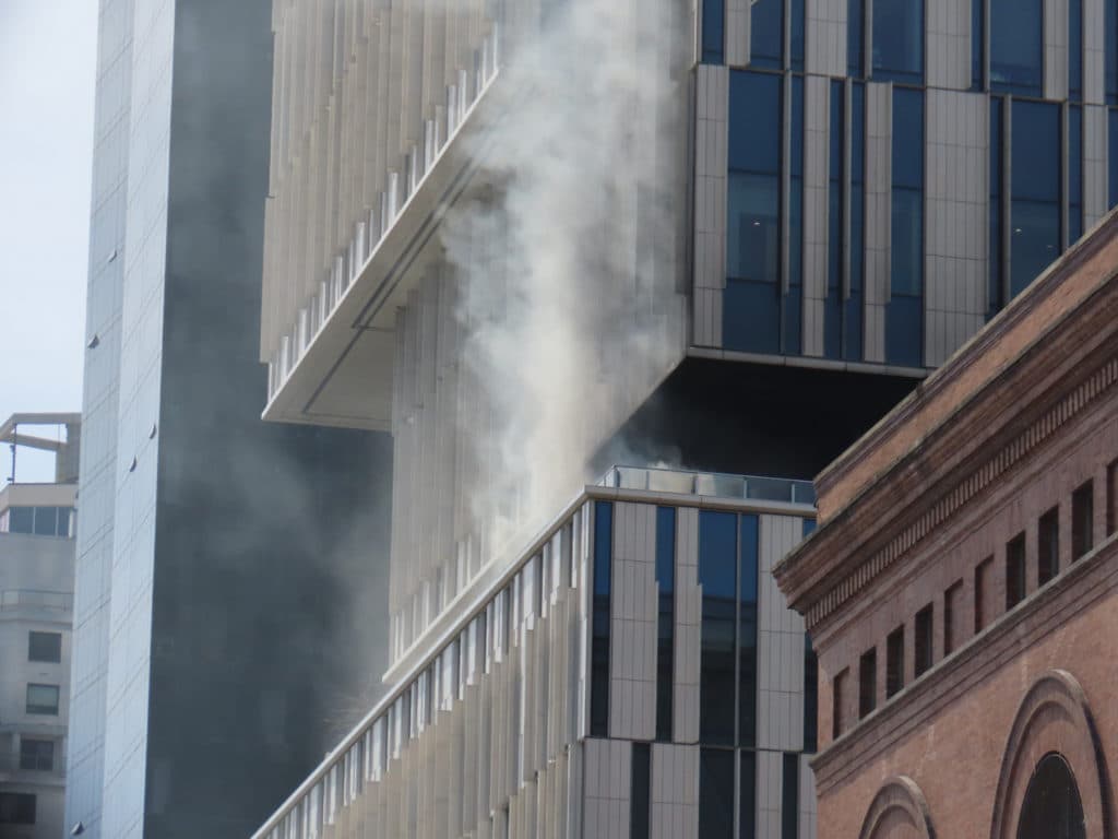 Fire erupts on terrace at Memorial Sloan Kettering High-Rise/Upper East Site