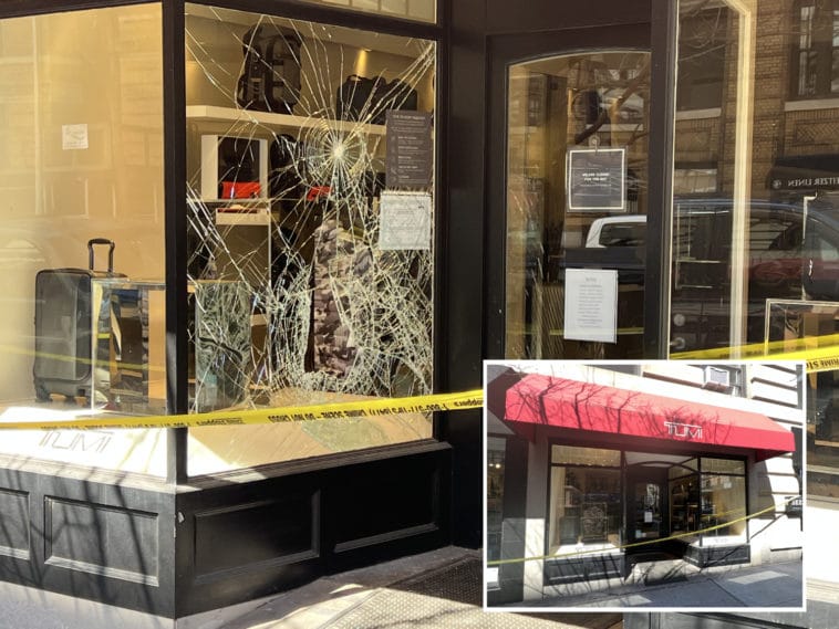 TUMI store targeted again in Madison Avenue smash and grab/Upper East Site