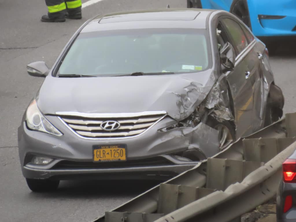 Hyundai damaged in multi-car crash on the FDR Drive/Upper East Site