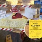 Centro Pizza obscured the Health Department closure notice with a cheesecake sign | Upper East Site
