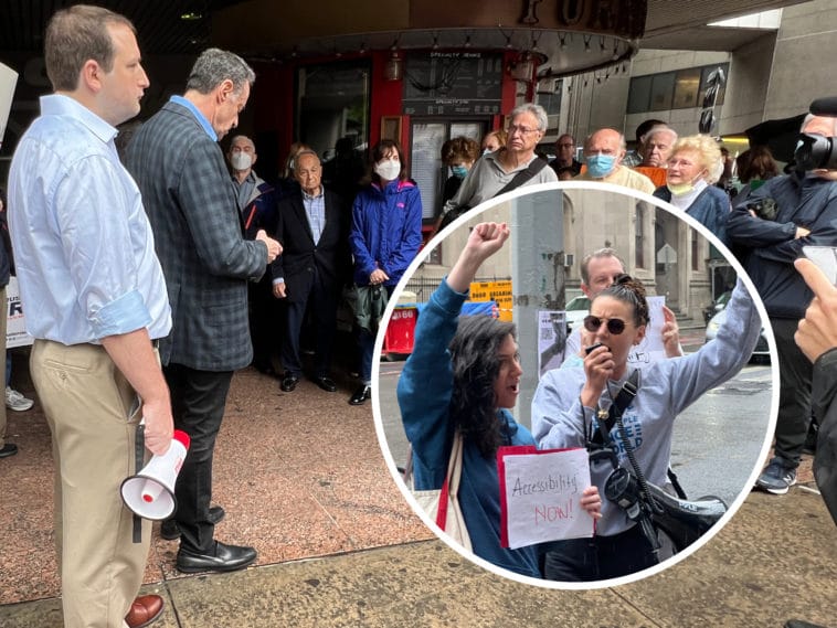 Counter-protest drowns out rally against subway elevator location | Upper East Site
