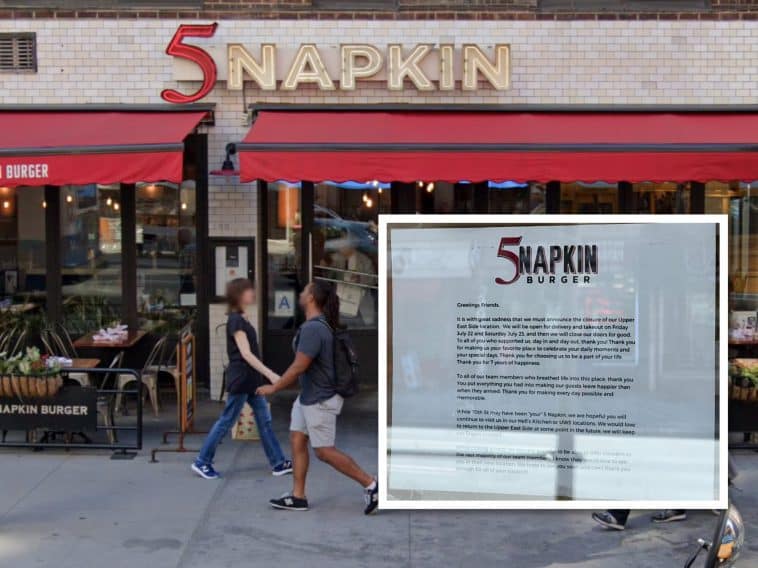 5 Napkin Burger announces sudden closure of its UES restaurant | Upper East Site