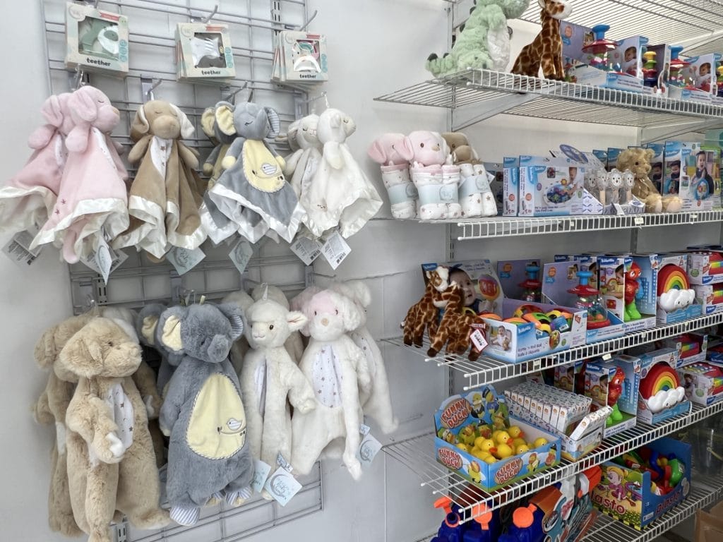 Toys for kids of all ages line the shelves at HomBom Toys | Upper East Site
