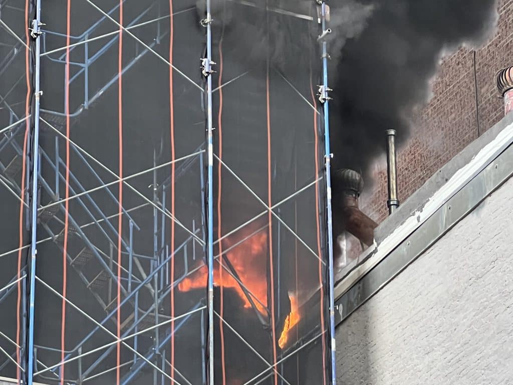 Flames erupted on the fourth floor of 180 East 88th Street