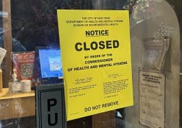 A closure order is affixed to the front door of the popular Thai restaurant | Upper East Site