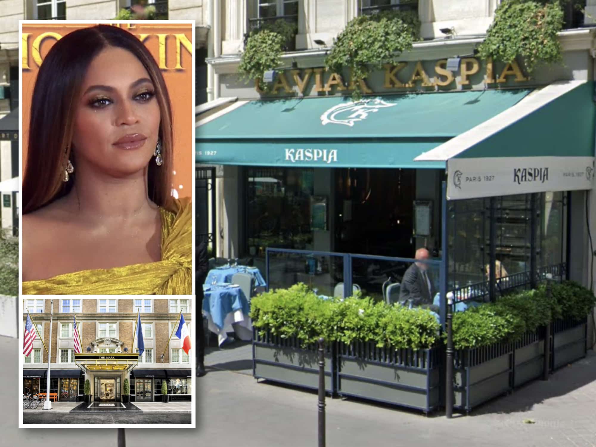 Beyonce's favorite Paris restaurant, Caviar Kaspia, is coming to the Upper East Side | Google (main), Sassy (inset), The Mark (inset)