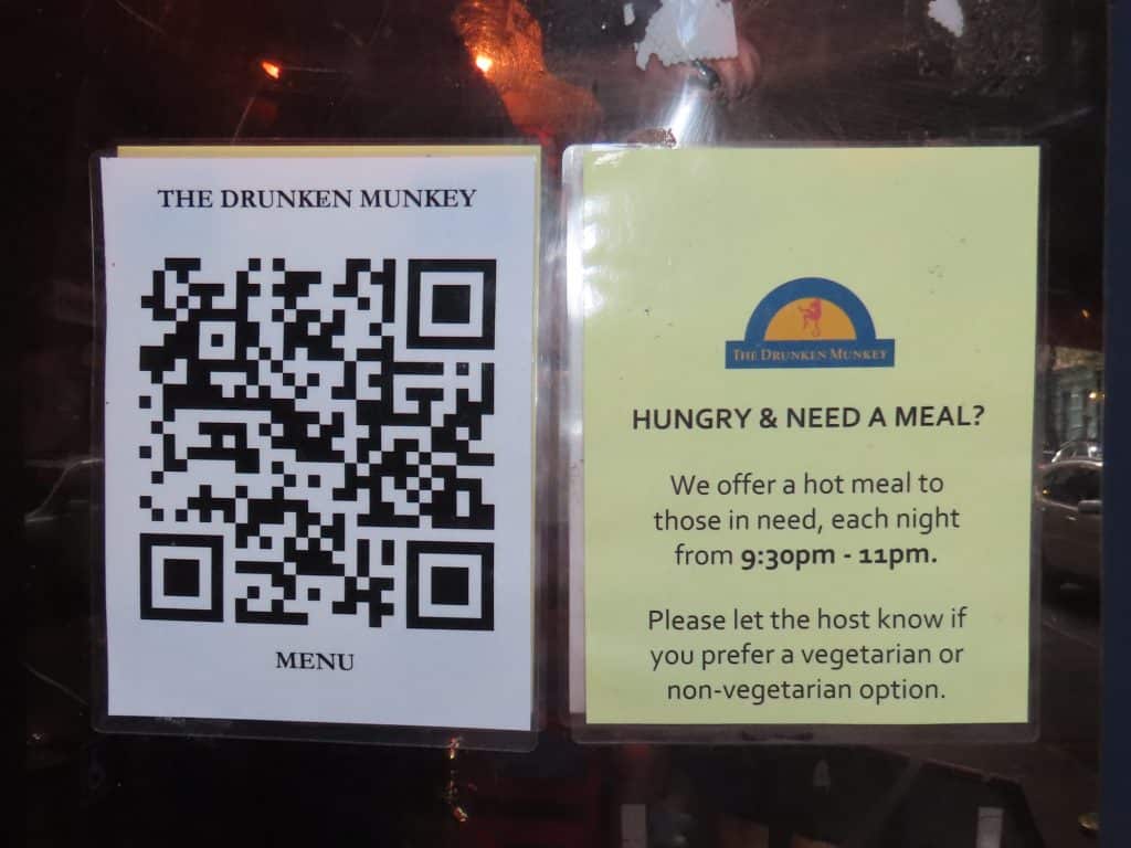 The Drunken Munkey offers a free meal to hungry Upper East Side residents | Nora Wesson for Upper East Site