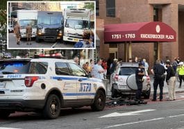 A chase through the Upper East Side ended with a crash and a gunpoint robbery