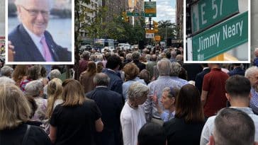Hundreds gather to celebrate street co-naming for Jimmy Neary