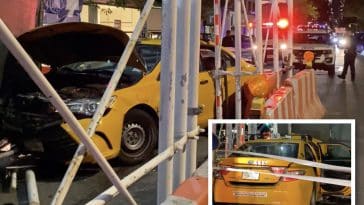 Taxi passengers hurt when driver crashes into UES construction site