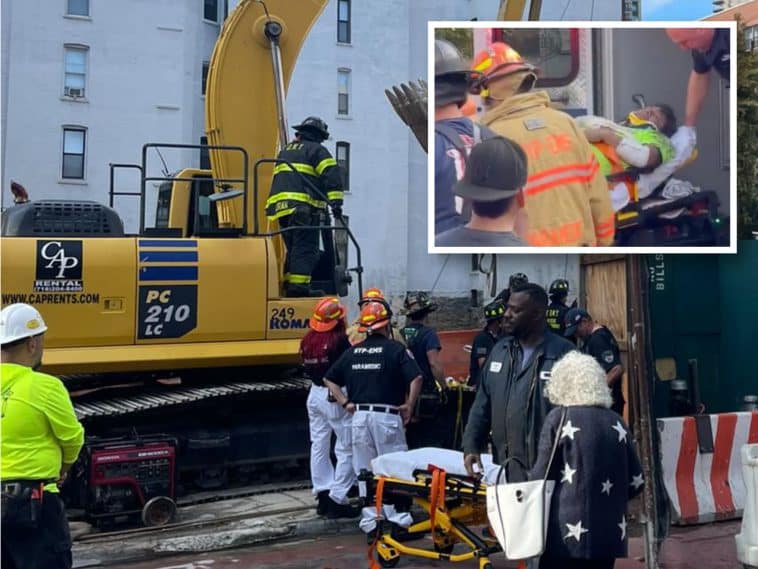 Firefighters rescue UES construction worker after fall down 25 foot deep hole