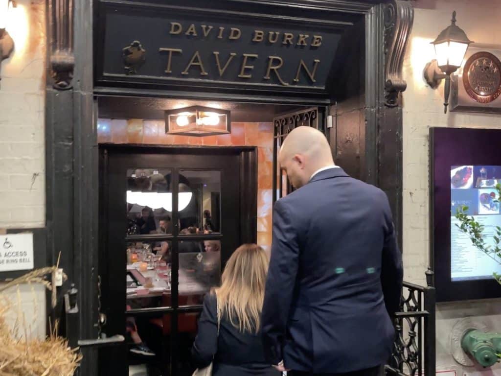 The protesters entered David Burke Tavern just after 6:30 pm Wednesday 