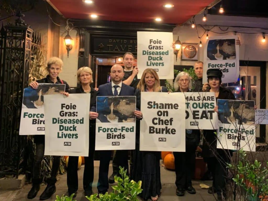 Protesters stormed David Burke Tavern to protest the serving of foie gras