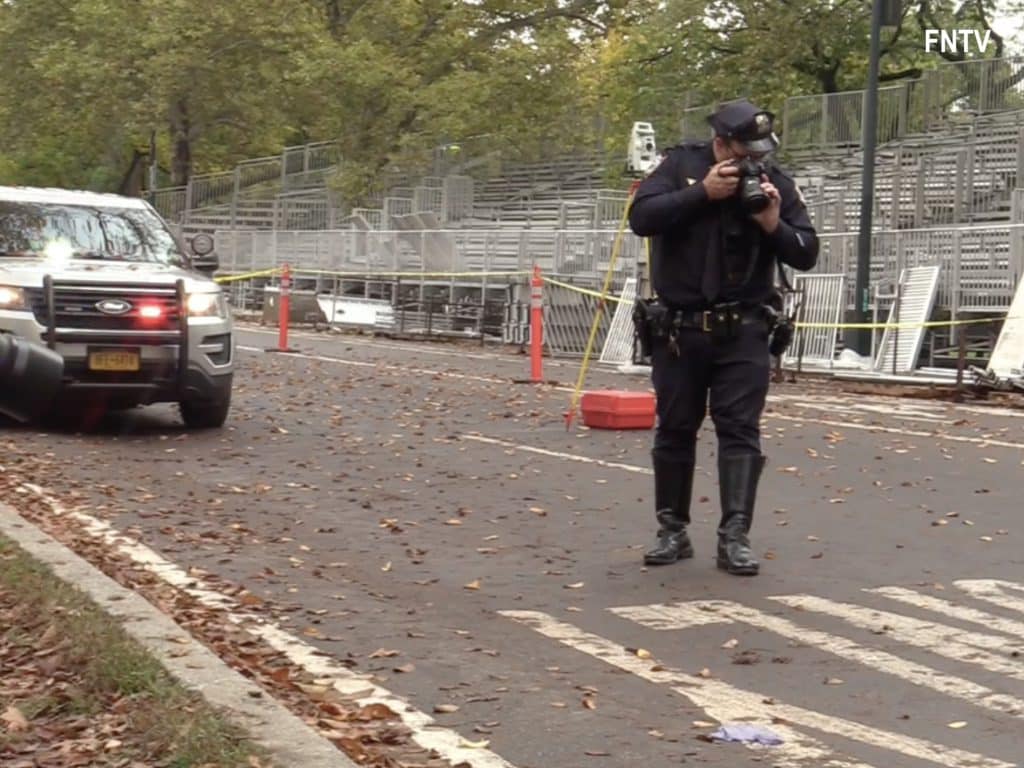 The NYPD's Collision Investigation Squad photographed the crash scene in Central Park