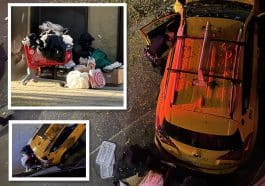 A witness says an overnight taxi trash narrowly missed a sleeping homeless man | Upper East Site