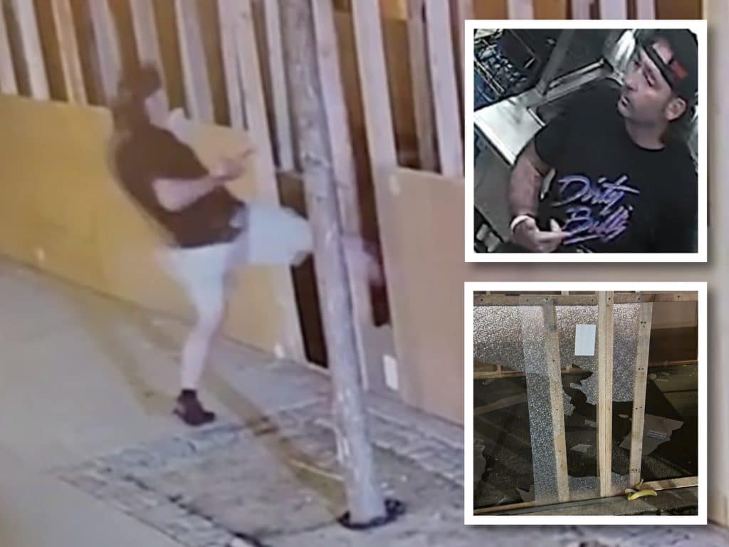 Surveillance images of the suspect wanted for vandalism of UES sukkah | NYPD, Chabad Israel Center