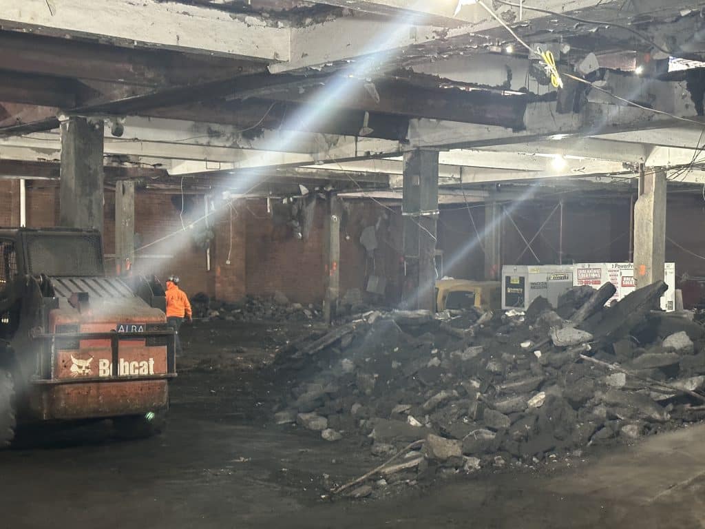 Demolition work is underway inside the garage located at 403 East 65th Street | Upper East Site