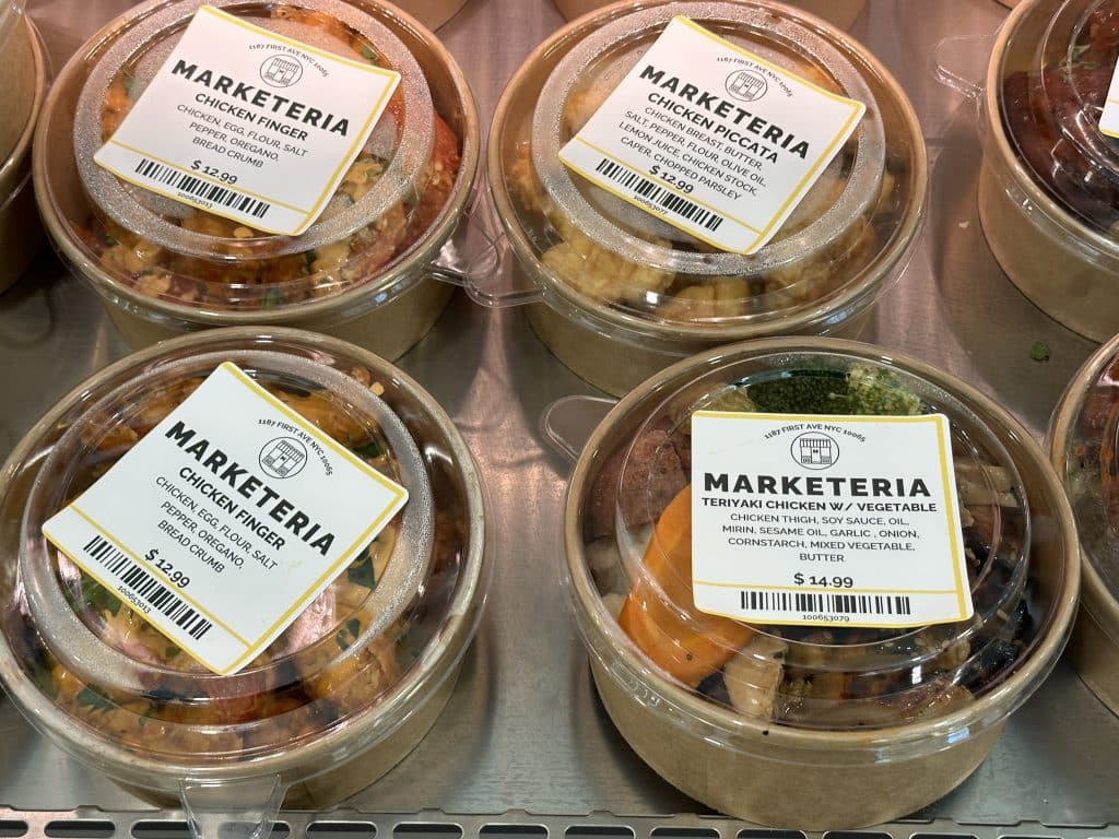 Refrigerated grab-and-go meals are available at Marketeria | Upper East Site