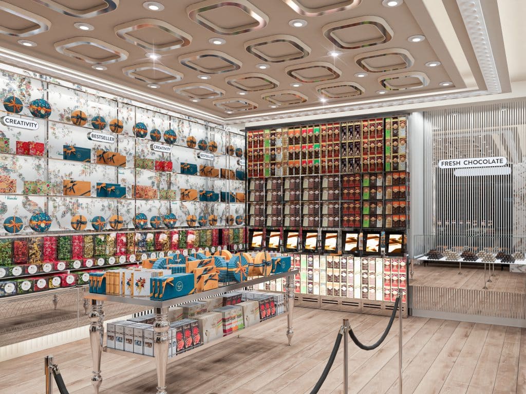 Rendering of the inside of Venchi's new UES store | Venchi US