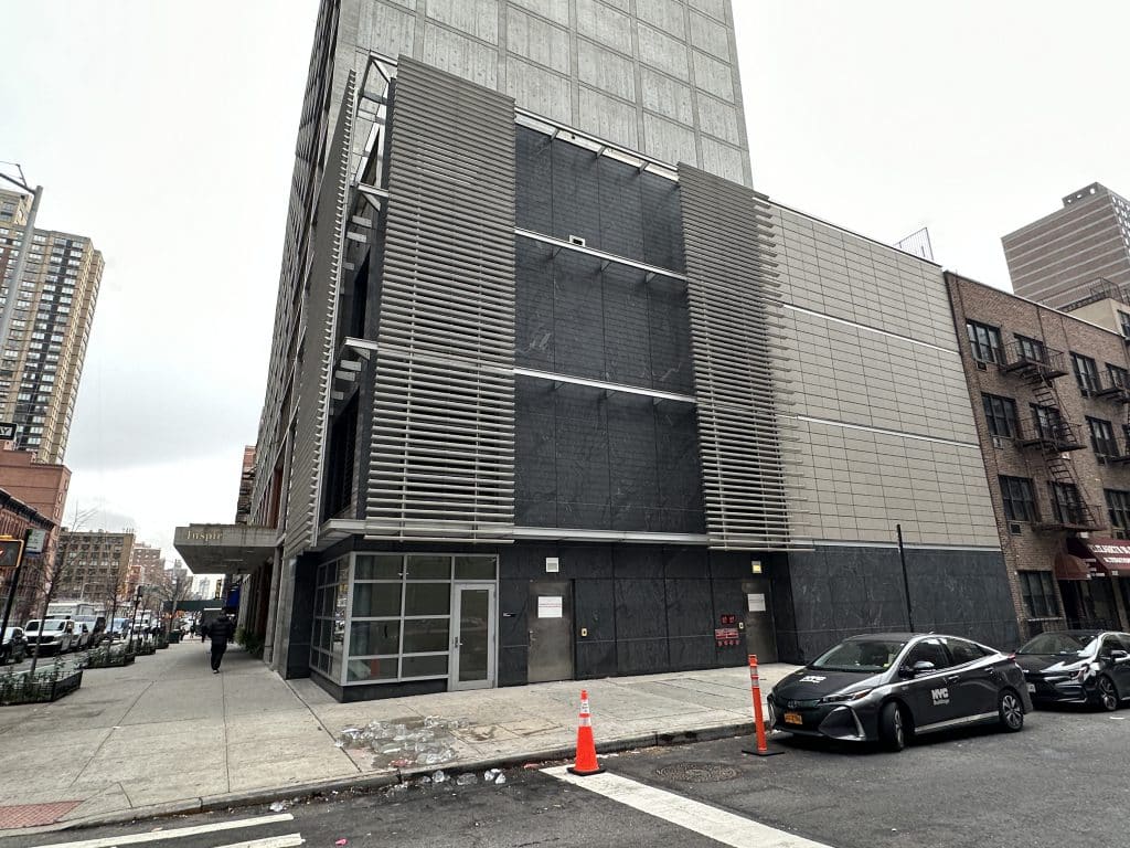 No visible surveillance cameras were seen on the MTA building at the corner of East 93rd Street and Second Avenue | Upper East Site