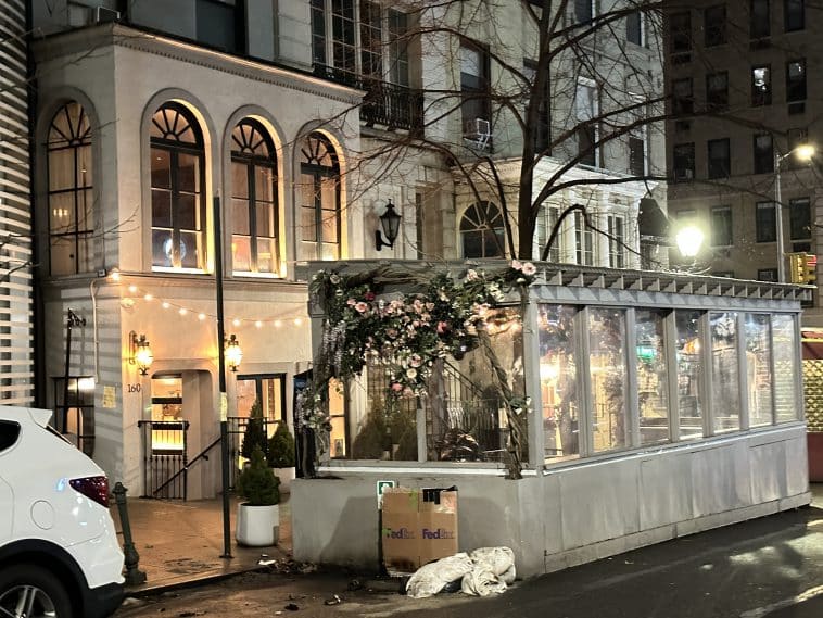 Neighbors say the dining shed outside JoJo's by Jean-Georges has become a homeless hangout | Upper East Site