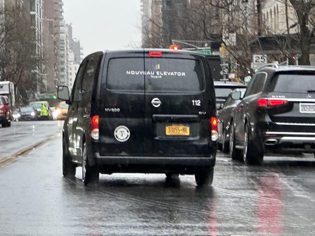 A Nouveau Elevator van was seen leaving Neue Galerie on Thursday morning | Upper East Site