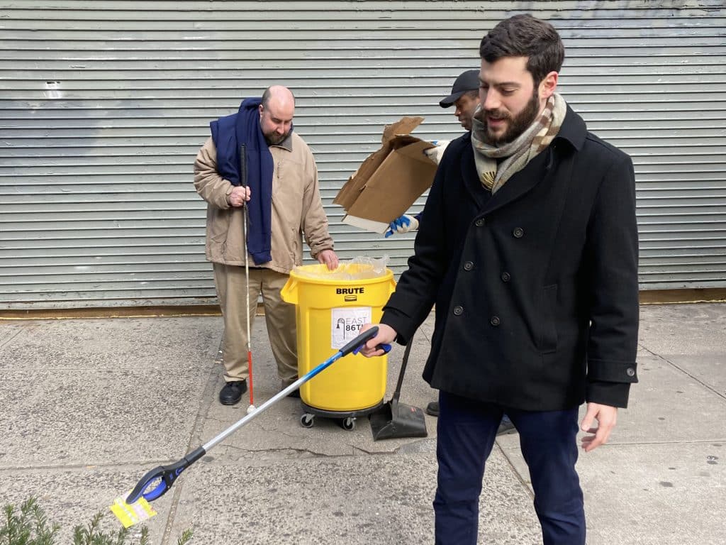 Bores participated in a community cleanup of East 86th Street in December | Office of Assembly Member Alex Bores