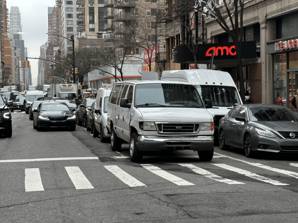 Vehicles routinely double, triple or quadruple-park on Third Avenue near the restaurant | Upper East Site