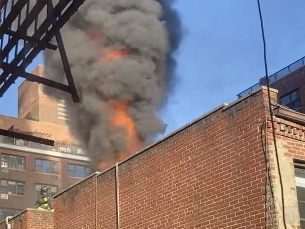 Huge flames shot from the rooftop of 404 East 63rd Street | Kim S.