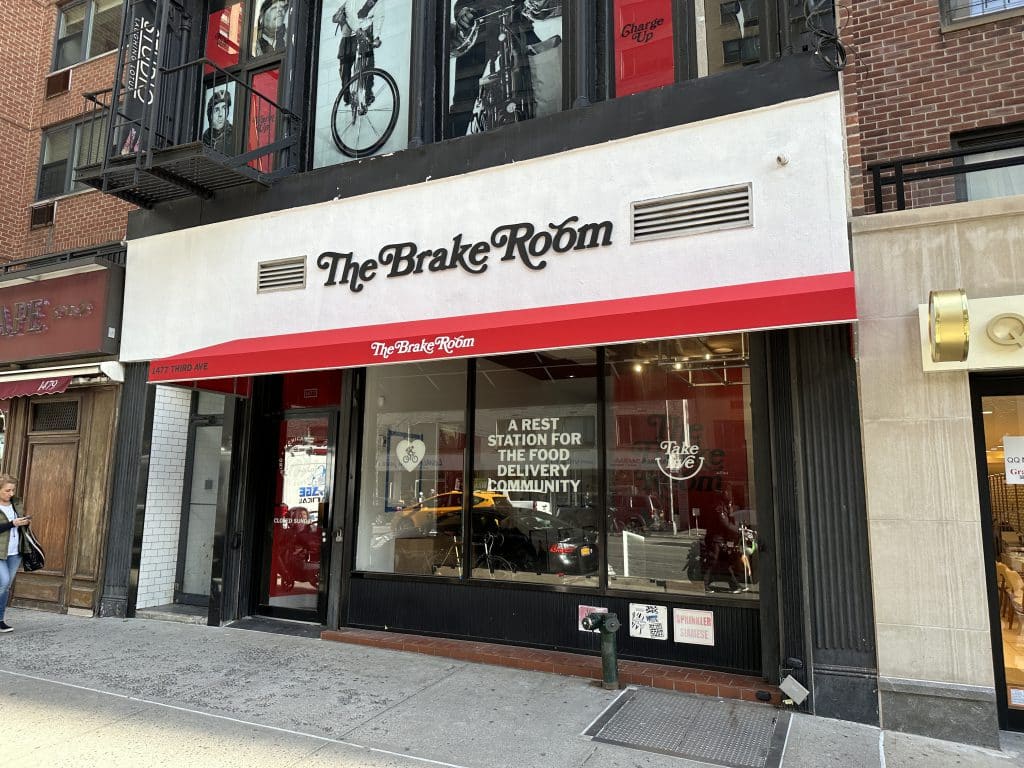 The Brake Room is a two-month pop-up rest stop for delivery workers | Upper East Site