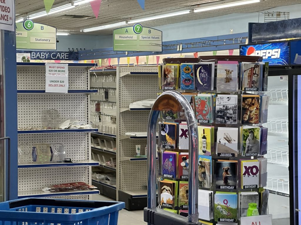 Greeting cards were not a hot seller during the going-out-of-business sale | Upper East Site