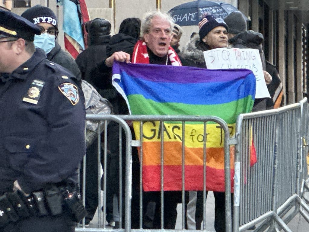 John McGuigan, more commonly known as ‘The Gays for Trump Guy, asked counter-protesters 'why they hate children' | Upper East Site